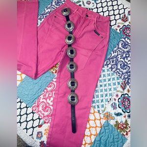 Hot pink vintage Barbie Rockies/rocky mountain high waisted jeans